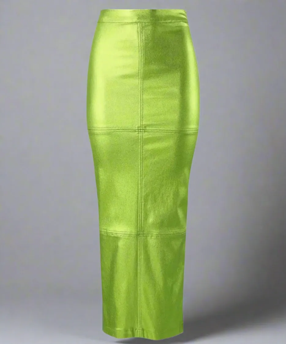 Sasha - Pu Leather Midi Skirt