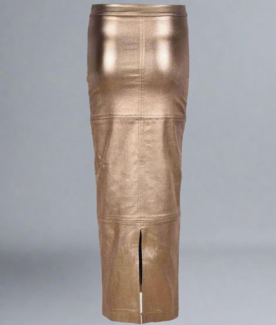 Sasha - Pu Leather Midi Skirt