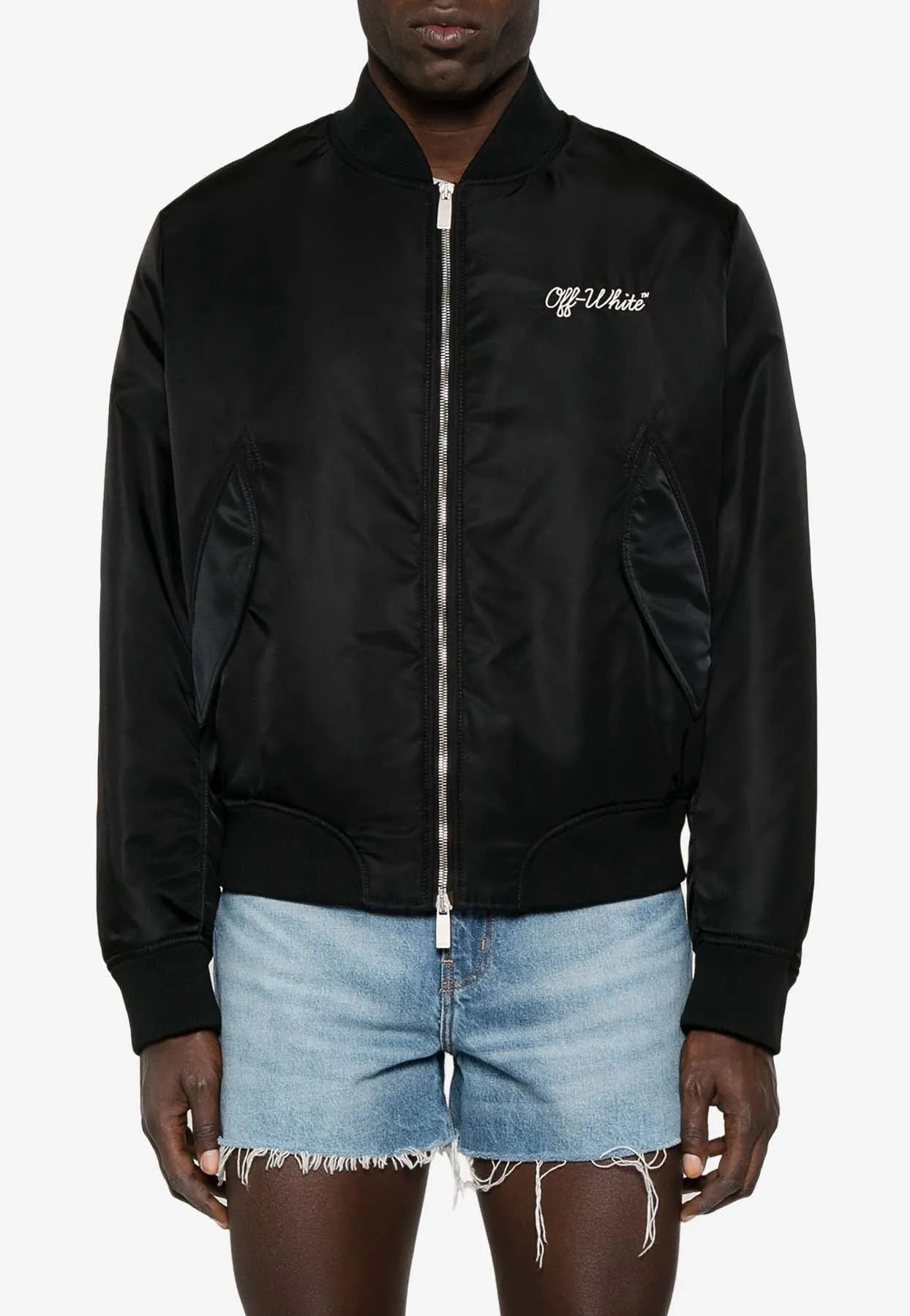 Script NYL Logo Embroidered Bomber Jacket