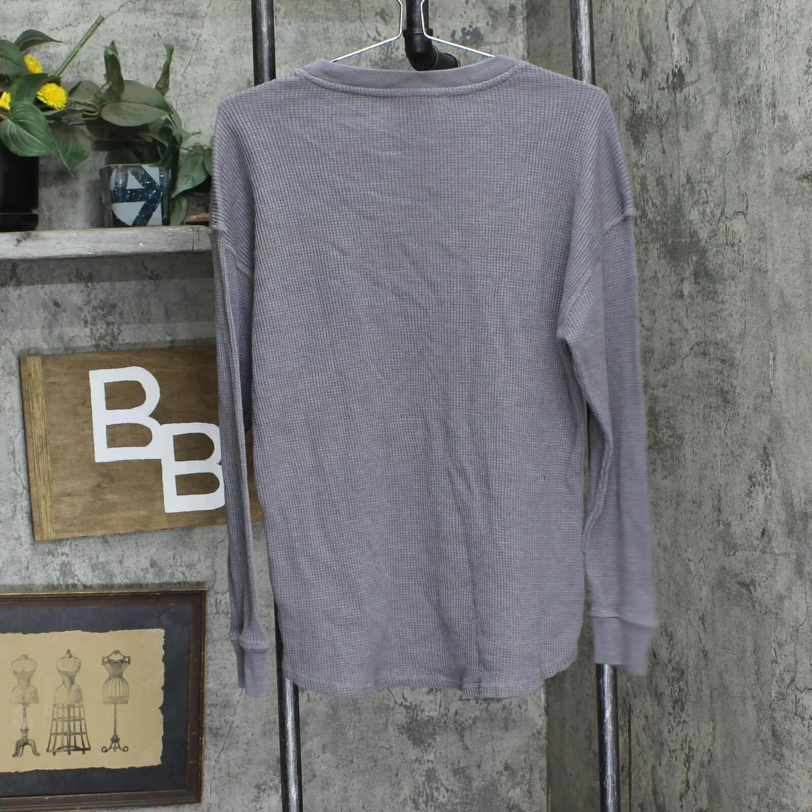 Seven7 Women's High-Low Hem Super Soft Waffle Knit Crew Pullover Top 7M70063