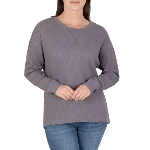 Seven7 Women's High-Low Hem Super Soft Waffle Knit Crew Pullover Top 7M70063