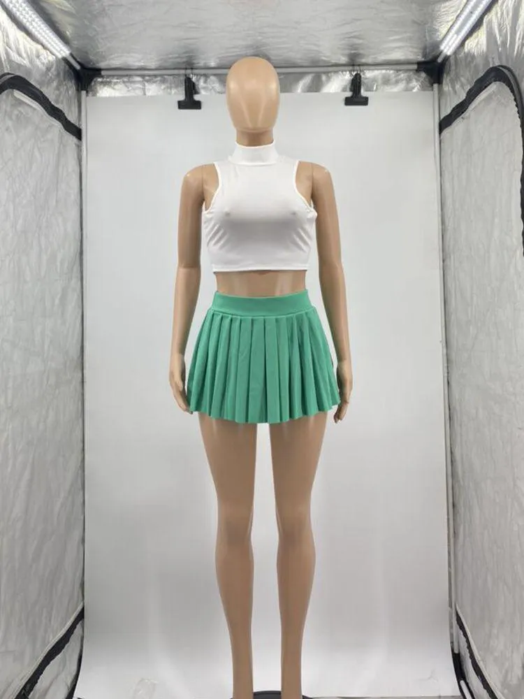 Sexy High Waist Mini Pleated Skirts