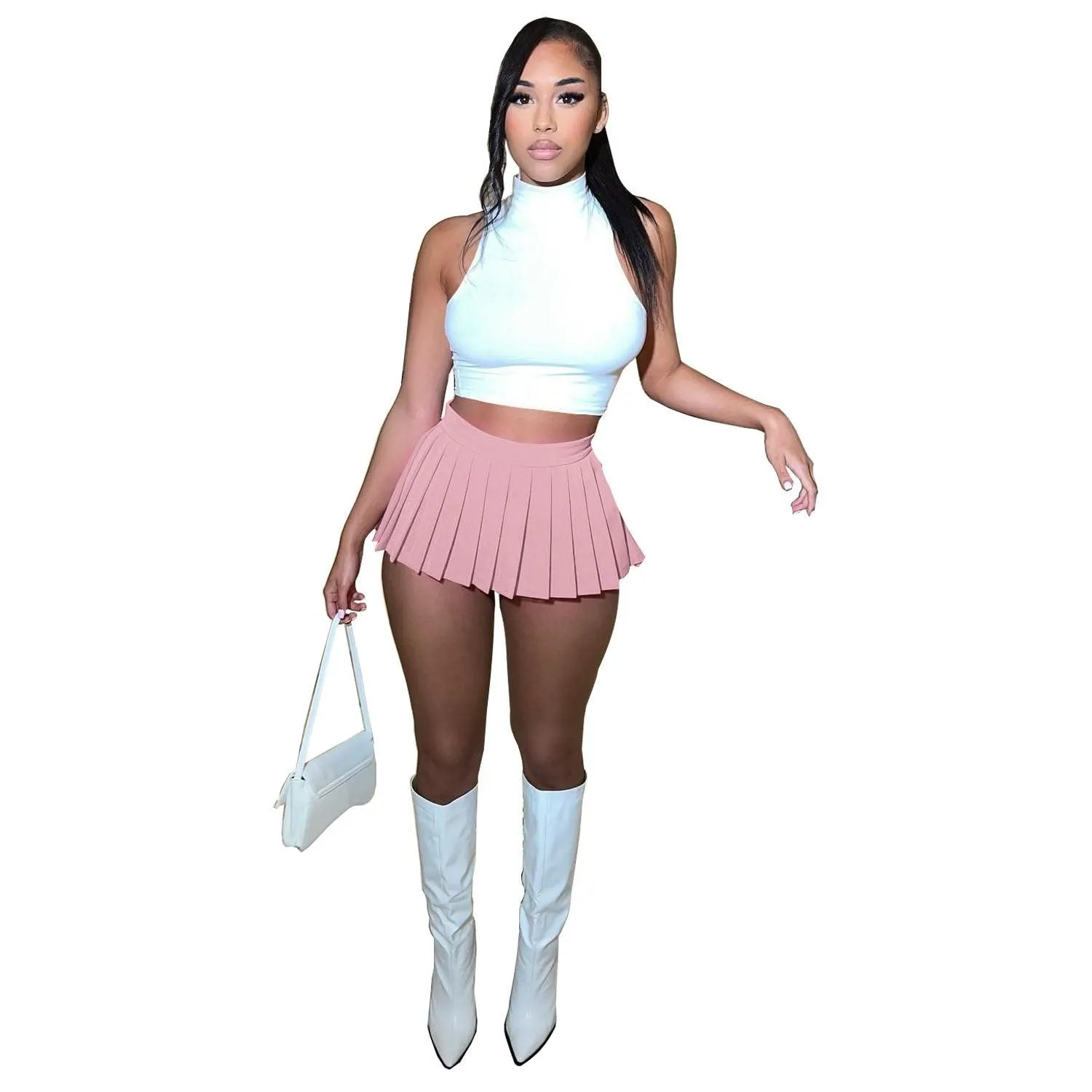 Sexy High Waist Mini Pleated Skirts