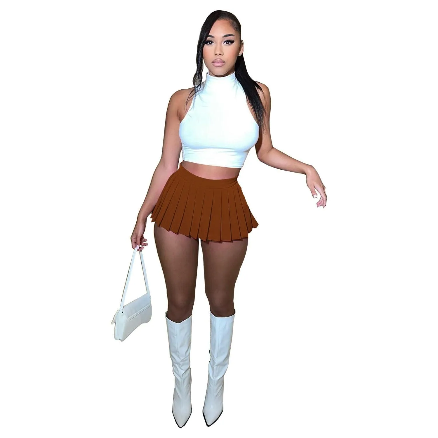 Sexy High Waist Mini Pleated Skirts
