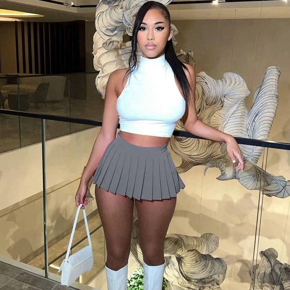 Sexy High Waist Mini Pleated Skirts