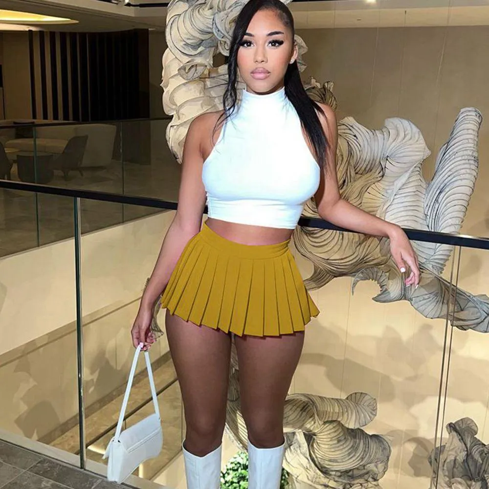 Sexy High Waist Mini Pleated Skirts
