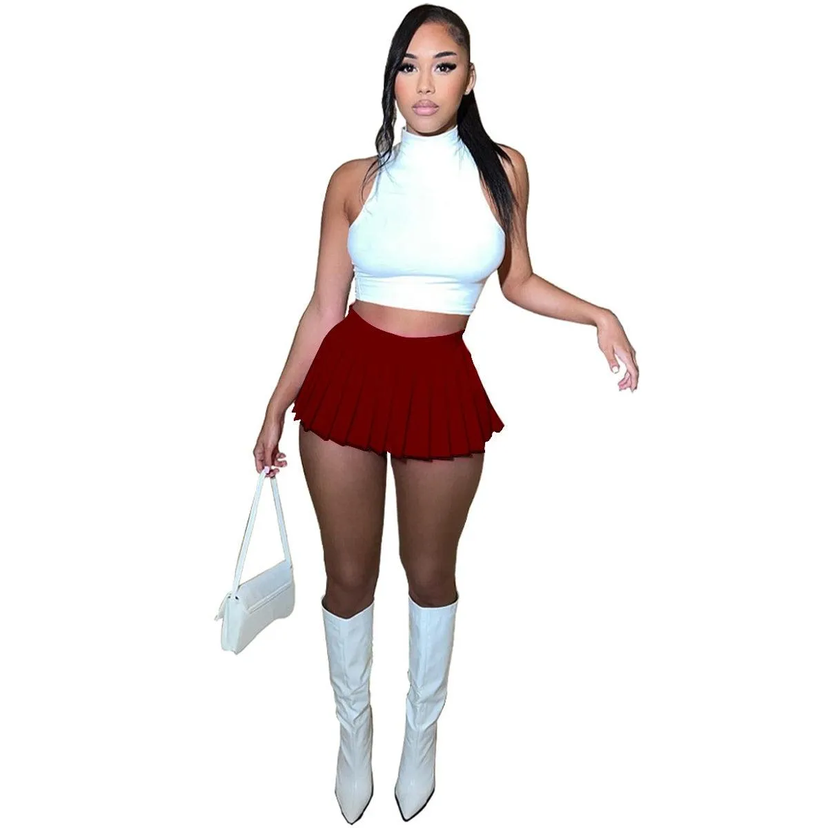 Sexy High Waist Mini Pleated Skirts
