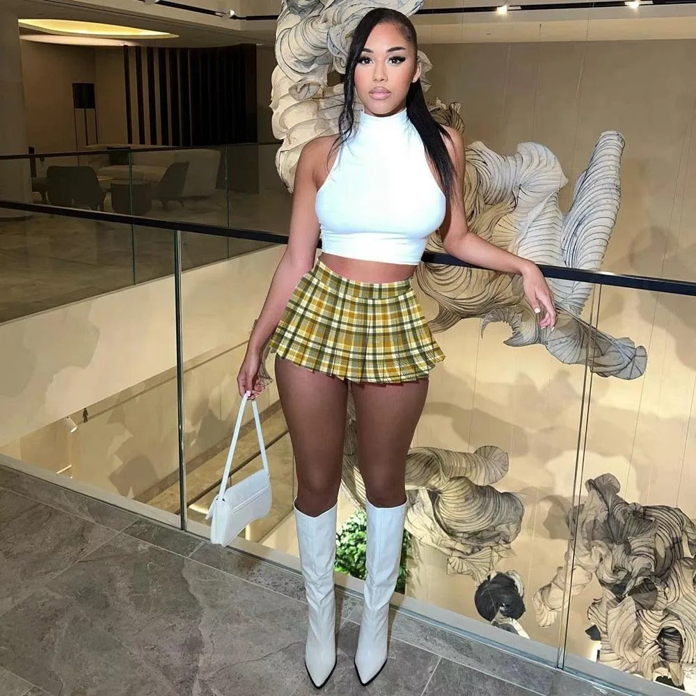 Sexy High Waist Mini Pleated Skirts