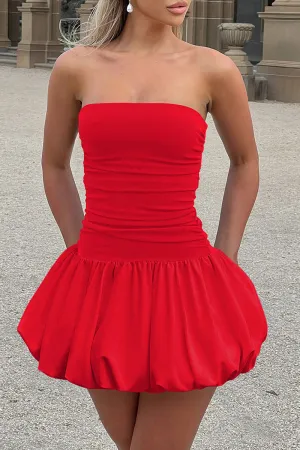 Sexy Ruffle Flounce U Neck Sling Dresses
