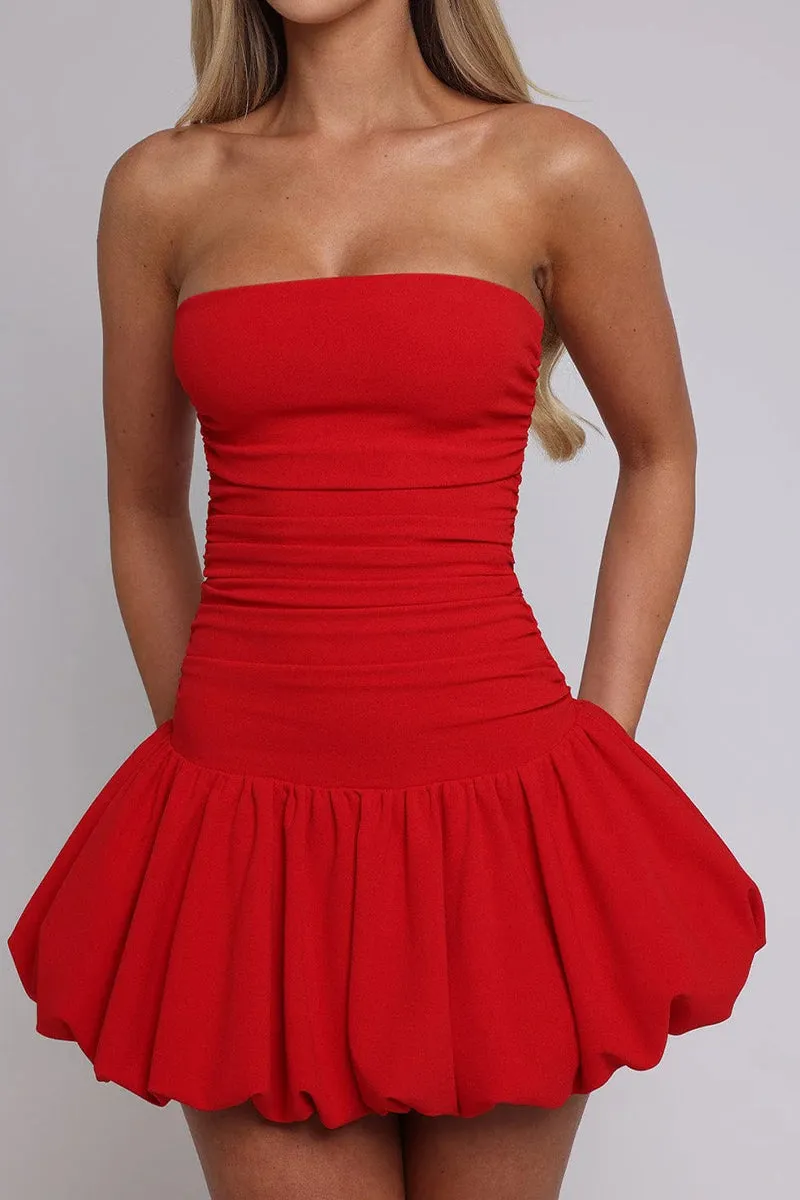Sexy Ruffle Flounce U Neck Sling Dresses