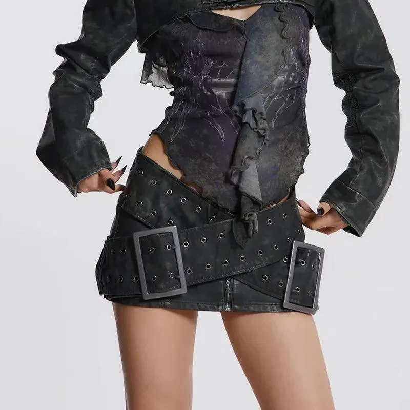 Short Leather Mini Skirt