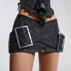 Short Leather Mini Skirt