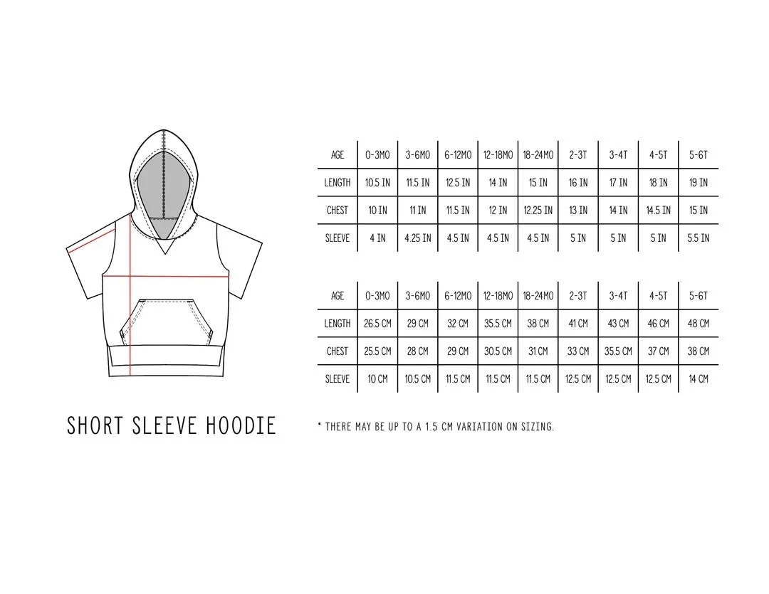 SHORT SLEEVE HOODIE - GREY