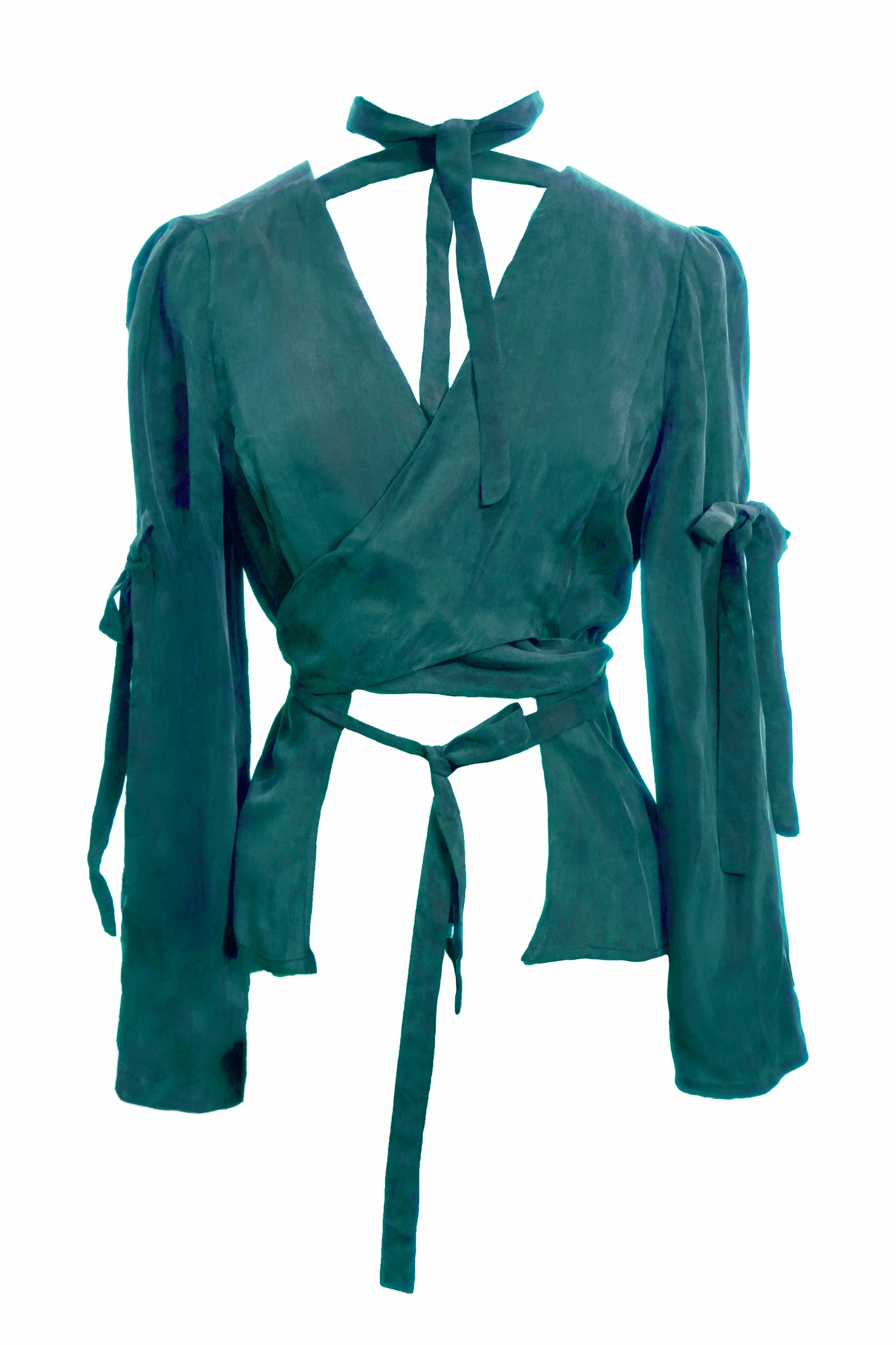 Silky Wineleaf Wrap Top