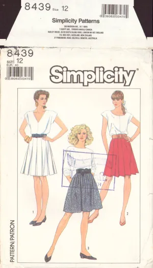 Simplicity 8439 Sewing Pattern Skirts, Size 12, Cut, Complete