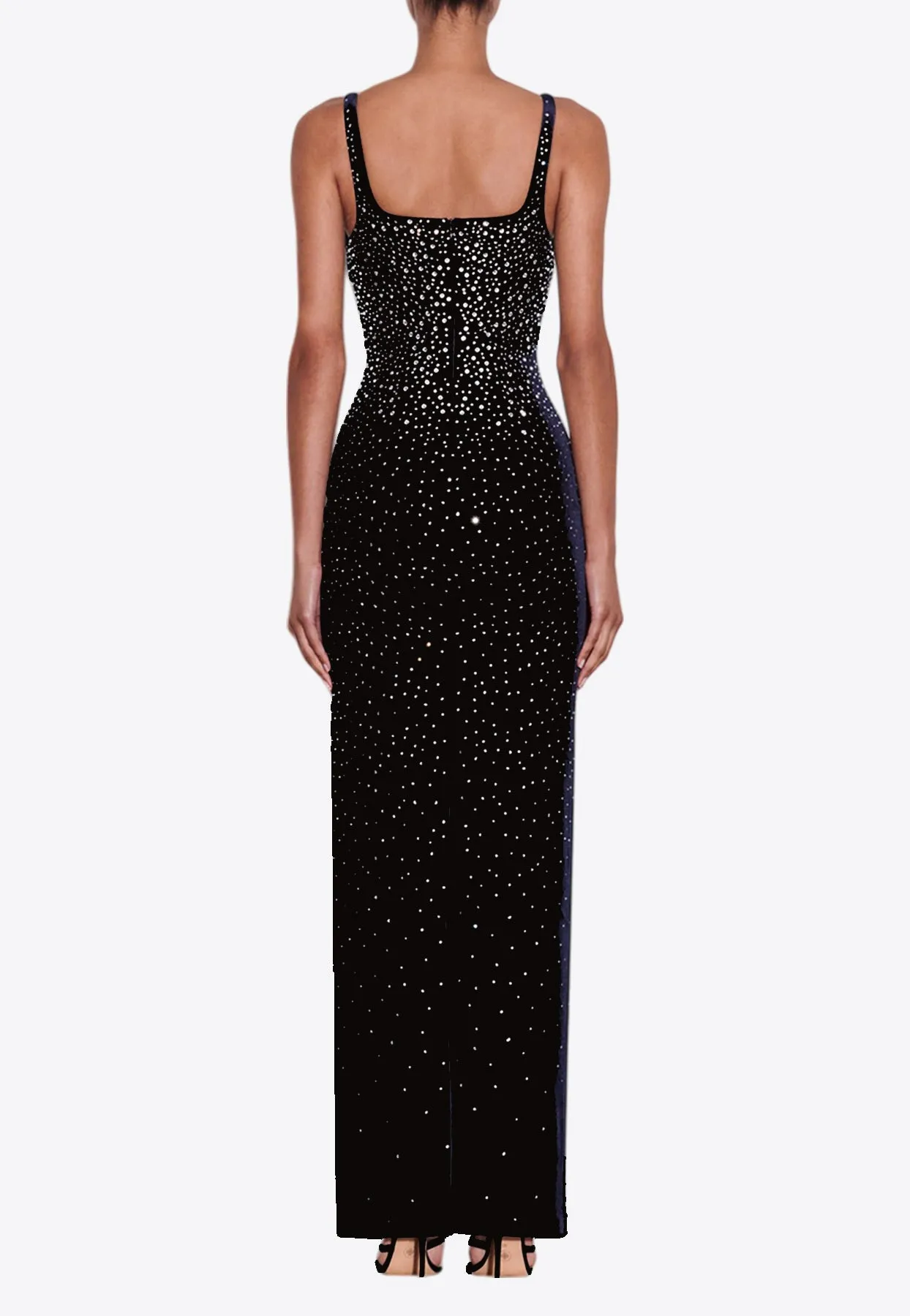 Singlet Crystal Velvet Column Gown