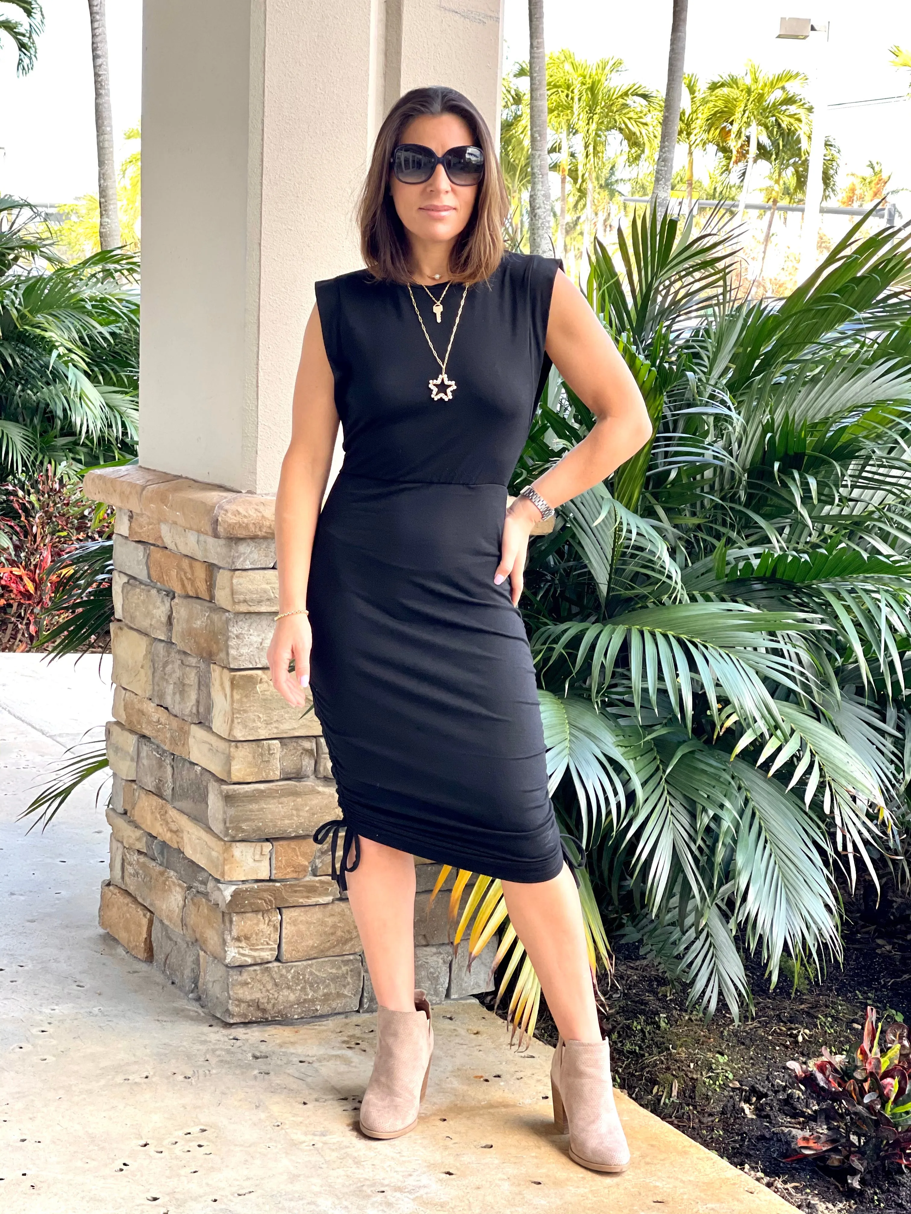 Sleeveless Ruched Dress