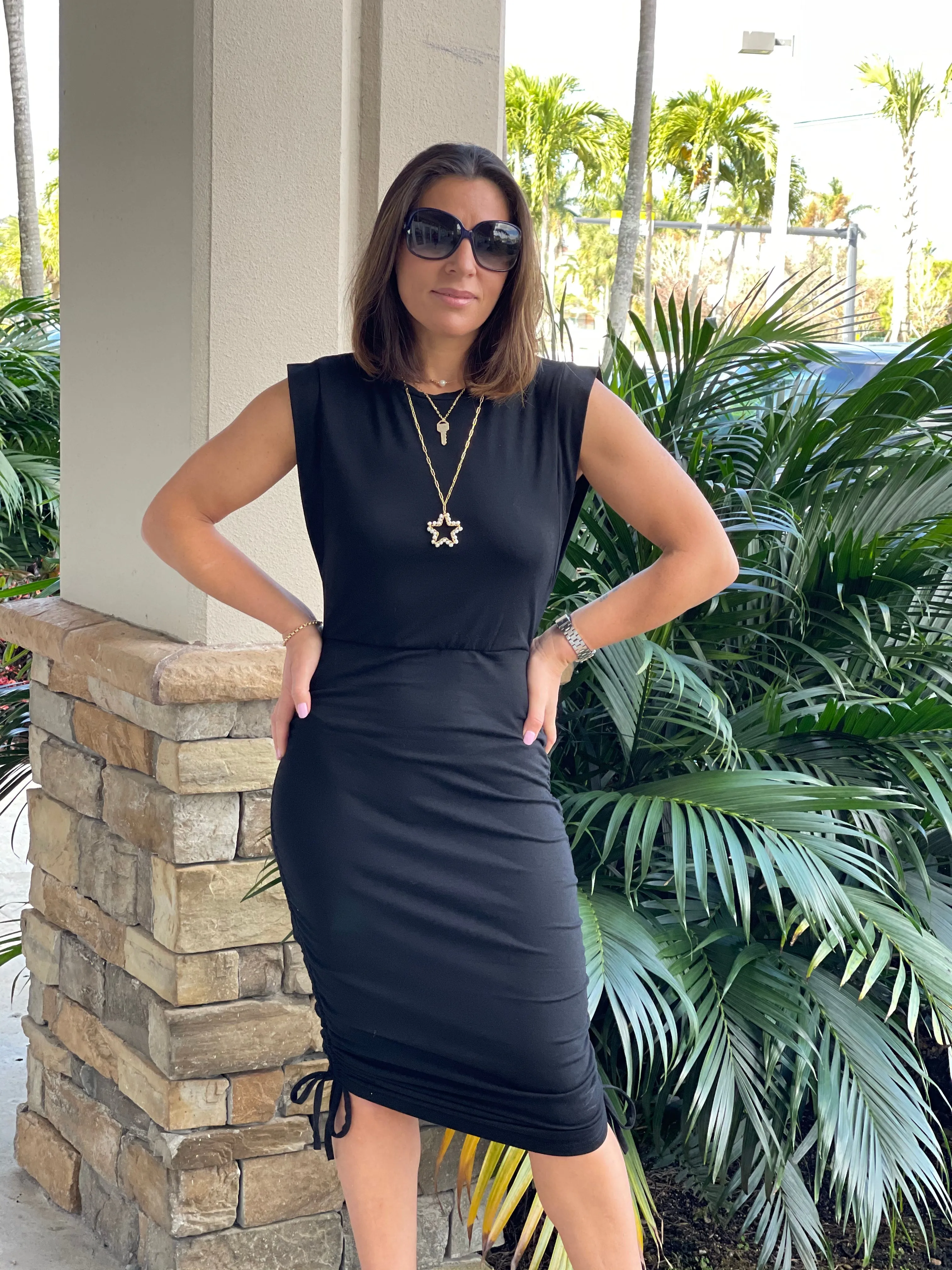 Sleeveless Ruched Dress