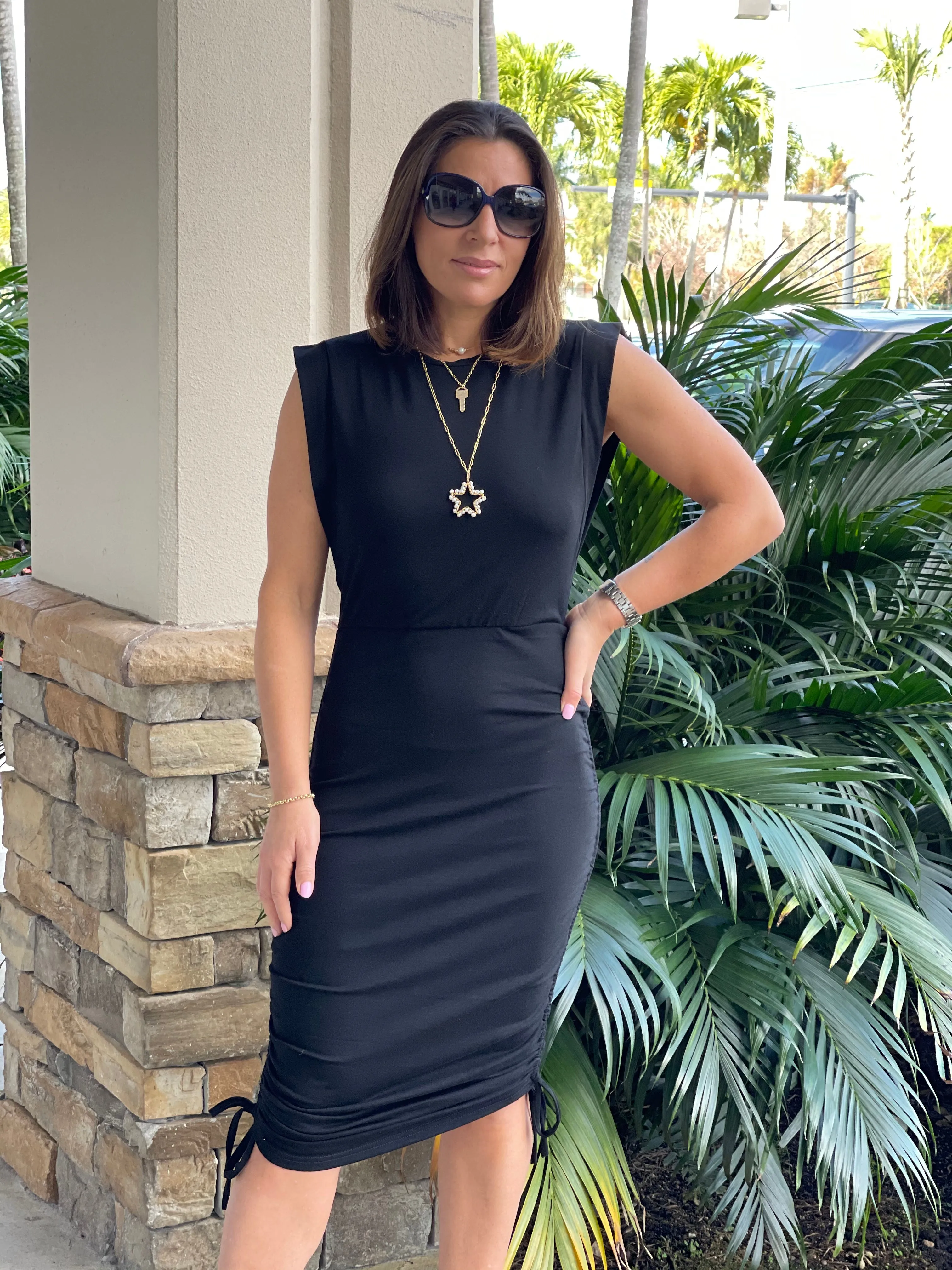 Sleeveless Ruched Dress