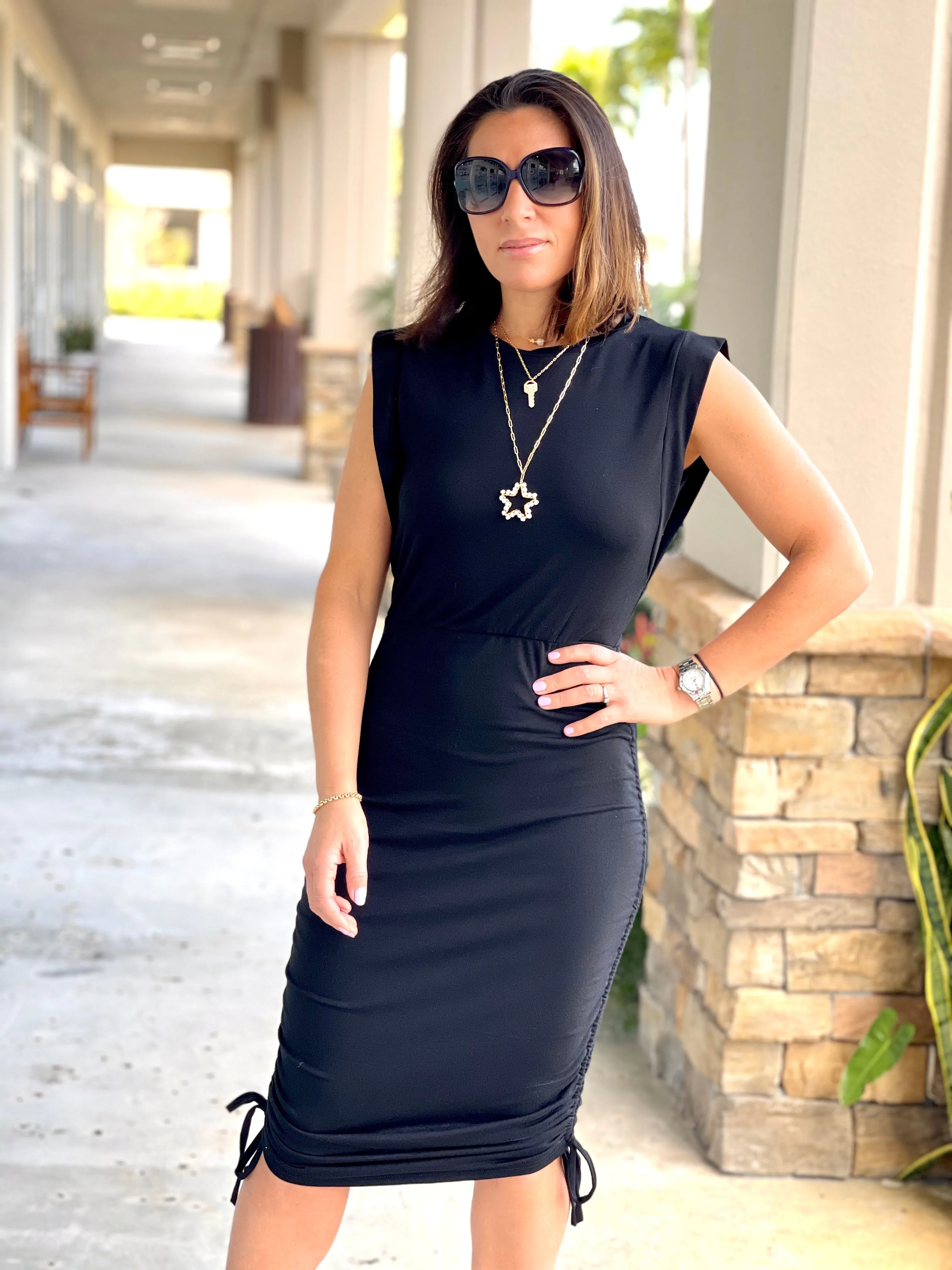 Sleeveless Ruched Dress