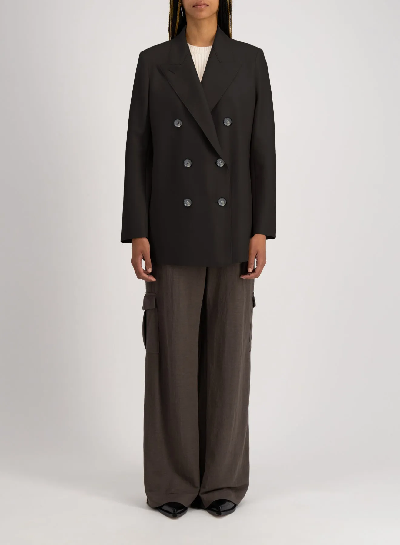 Slouchy peacoat light pressed wool