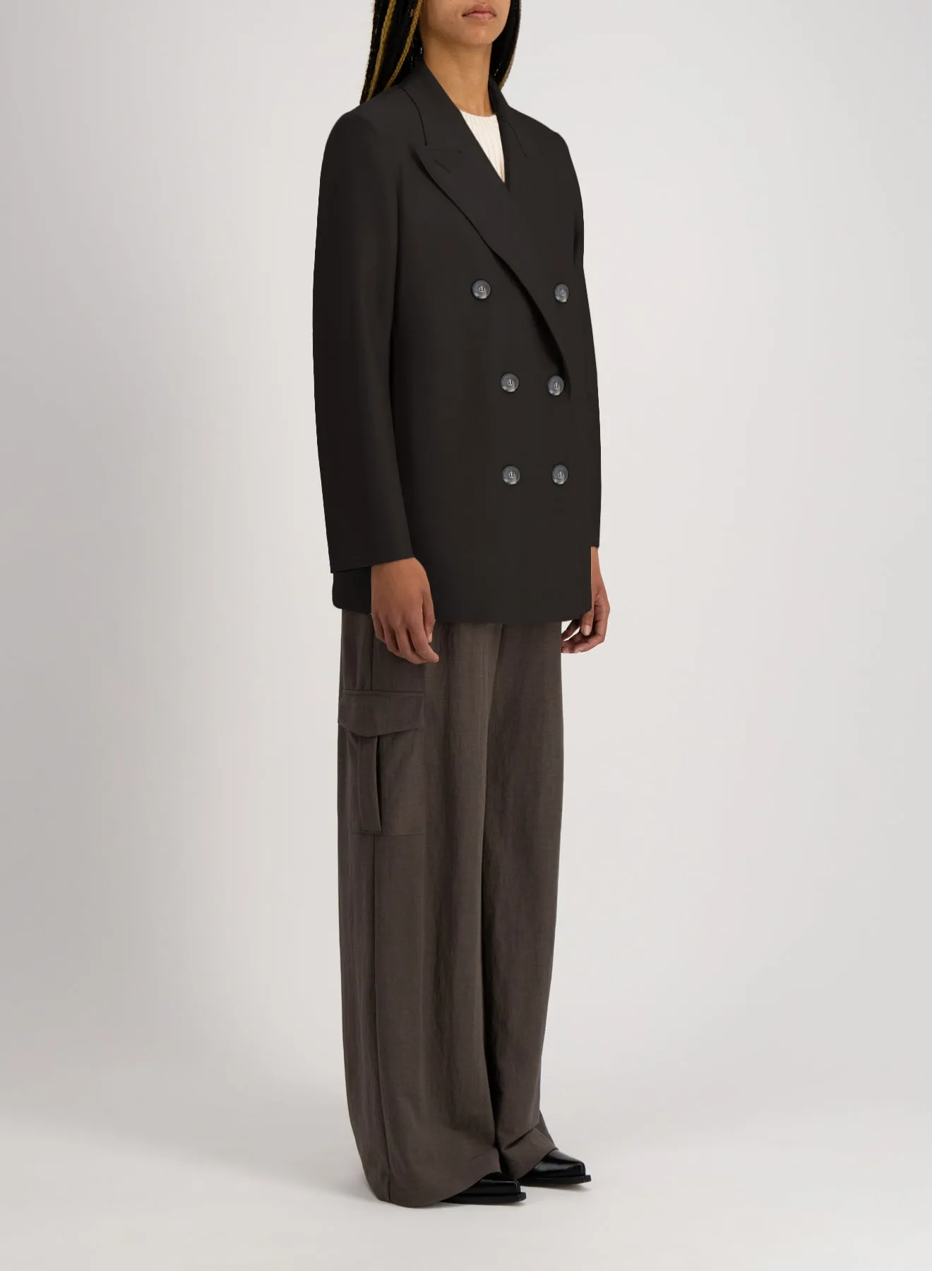 Slouchy peacoat light pressed wool