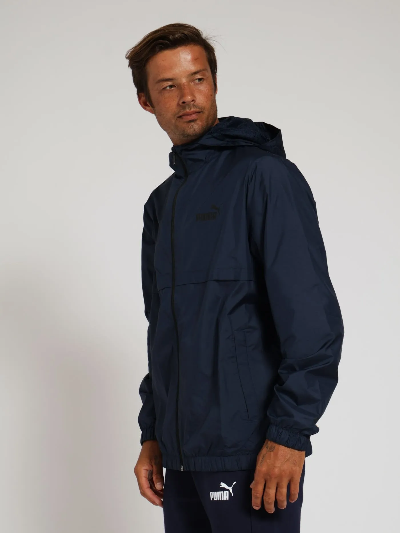Solid Windbreaker - Peacoat