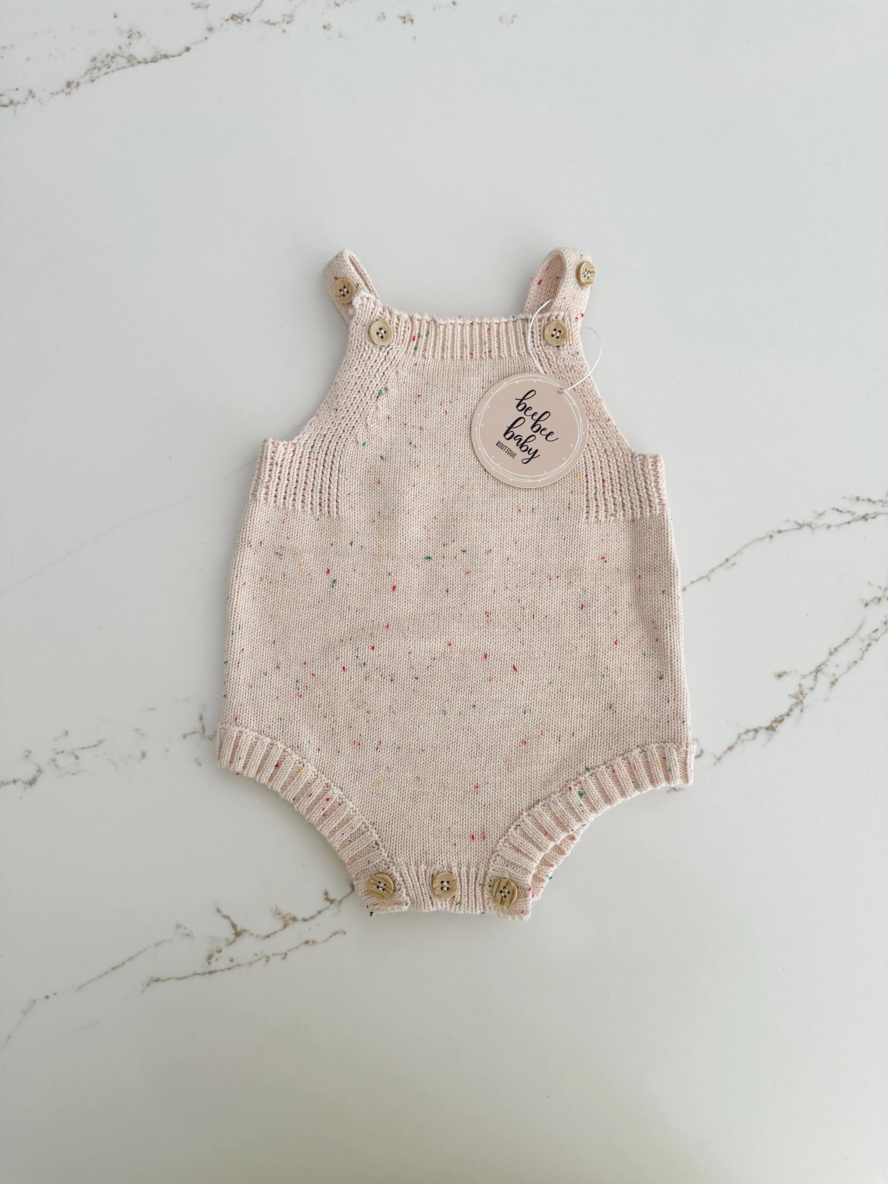 Sprinkled Knit Romoper - Oat