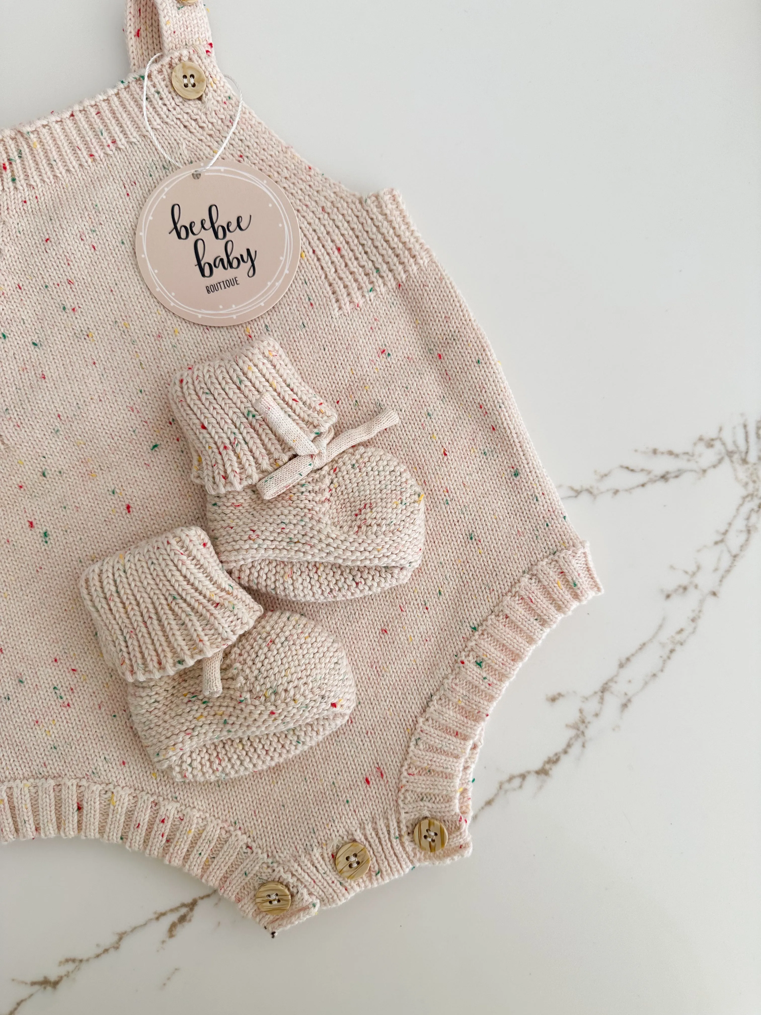 Sprinkled Knit Romoper - Oat