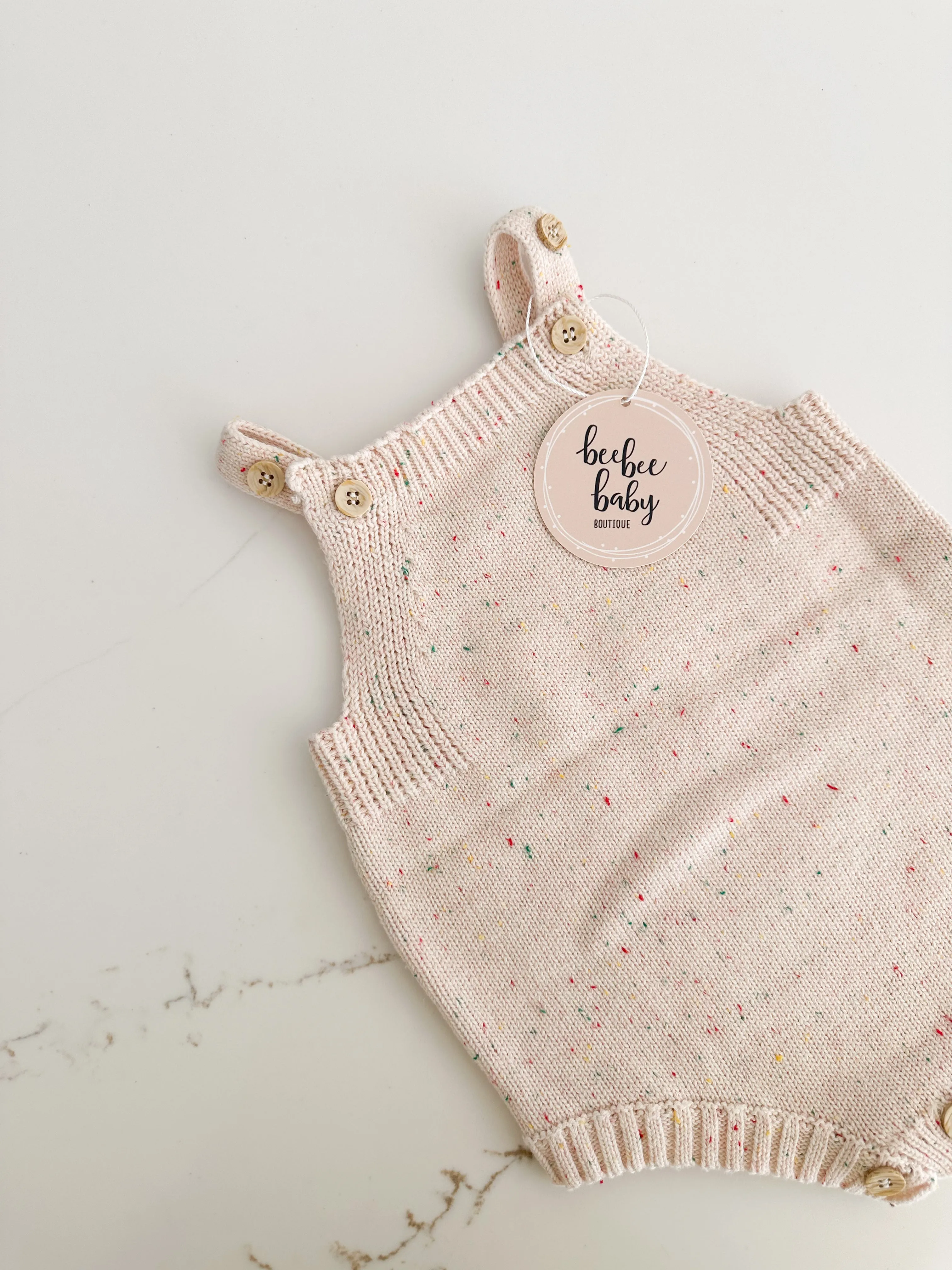 Sprinkled Knit Romoper - Oat
