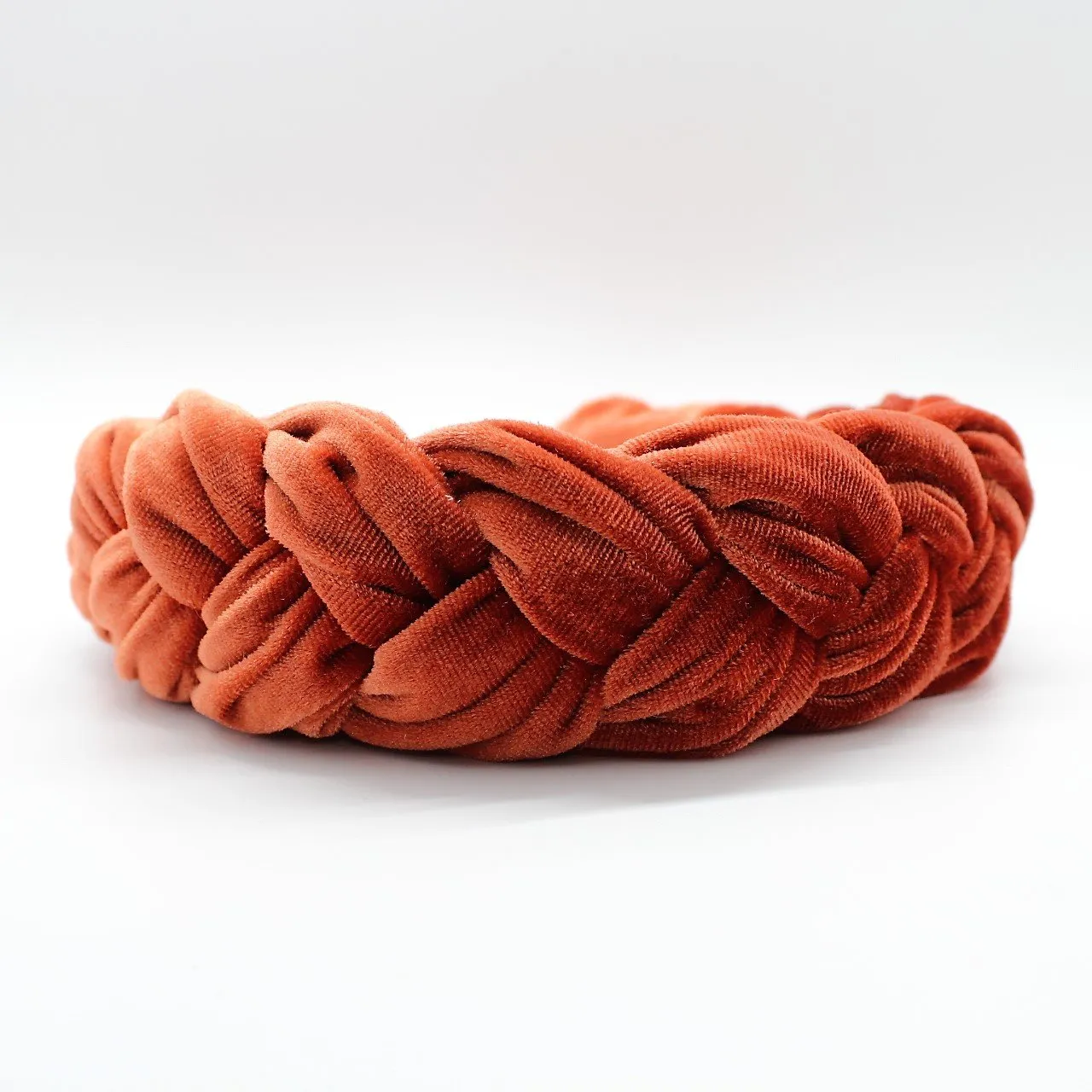 Steel Blue Velvet Braided Headband