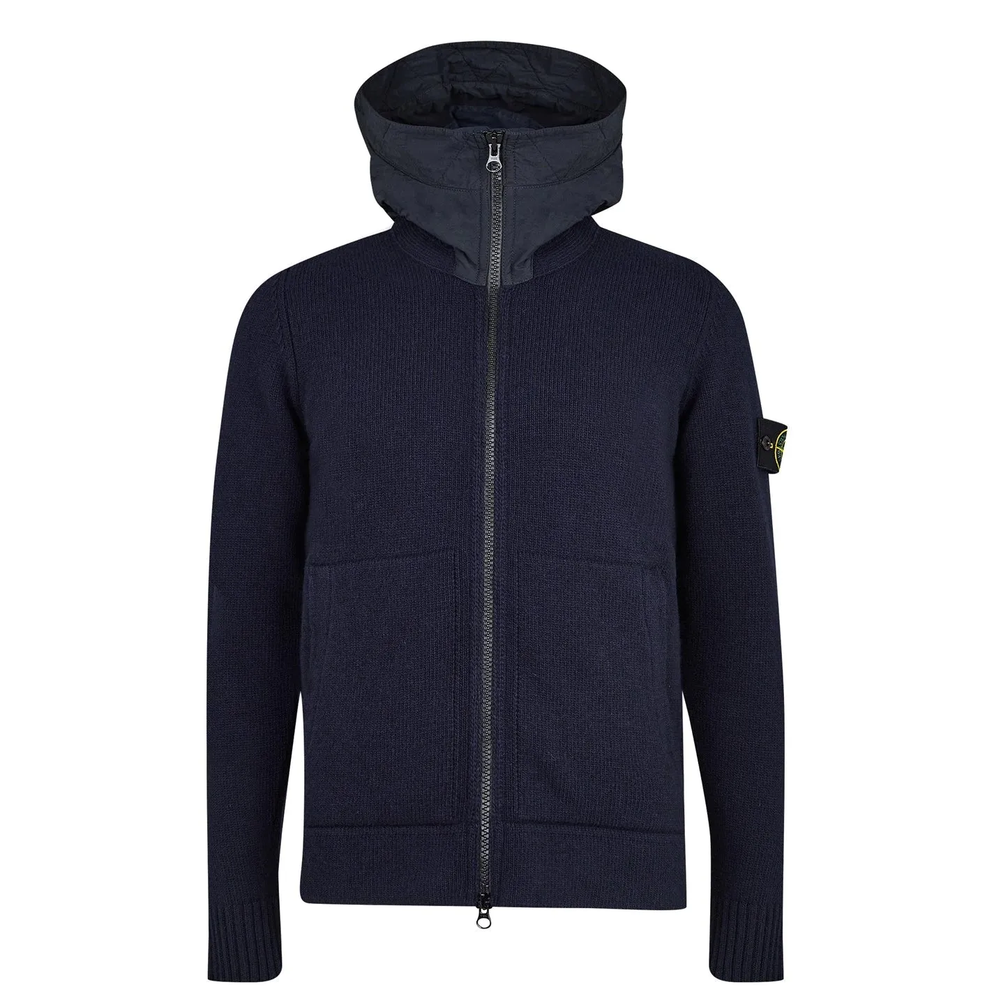 STONE ISLANDNylon Metal Hood Zip-Up Knit Navy