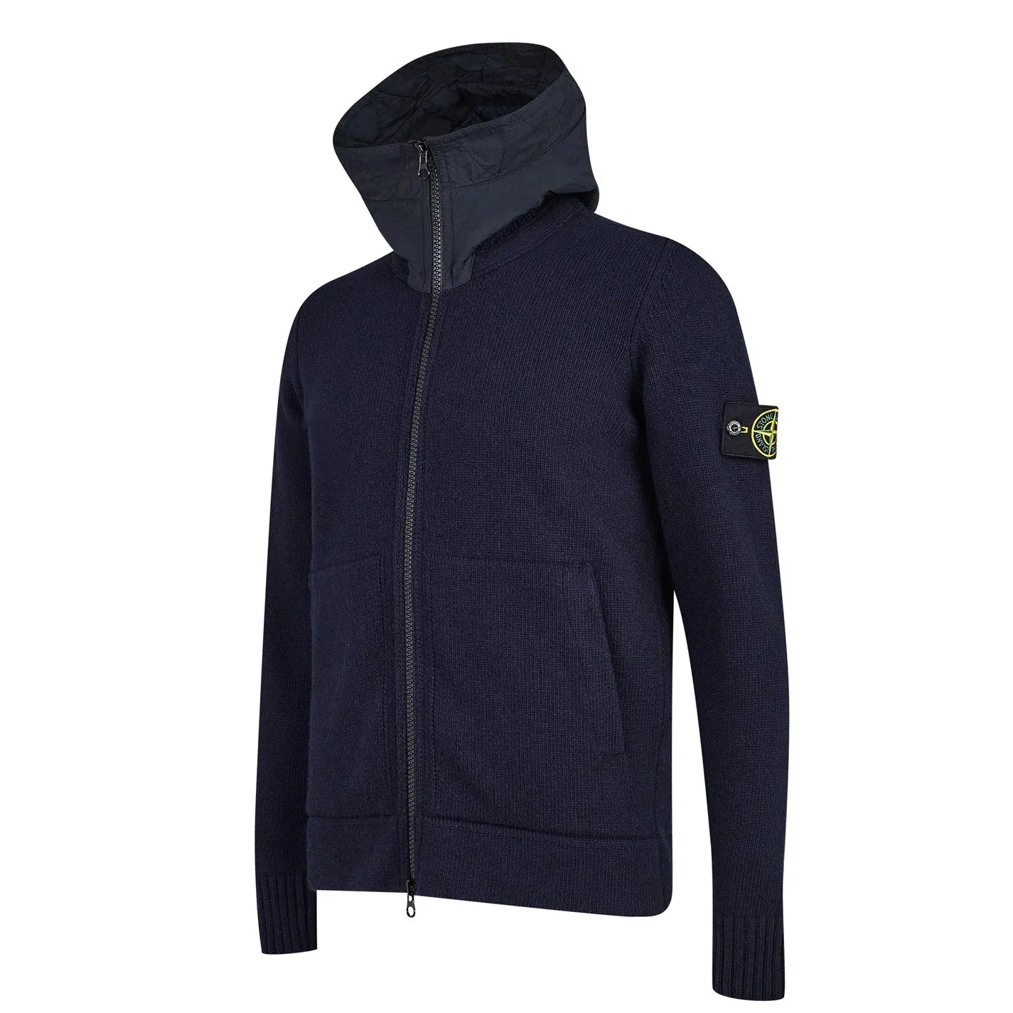 STONE ISLANDNylon Metal Hood Zip-Up Knit Navy