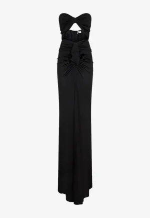 Strapless Cut-Out Maxi Dress