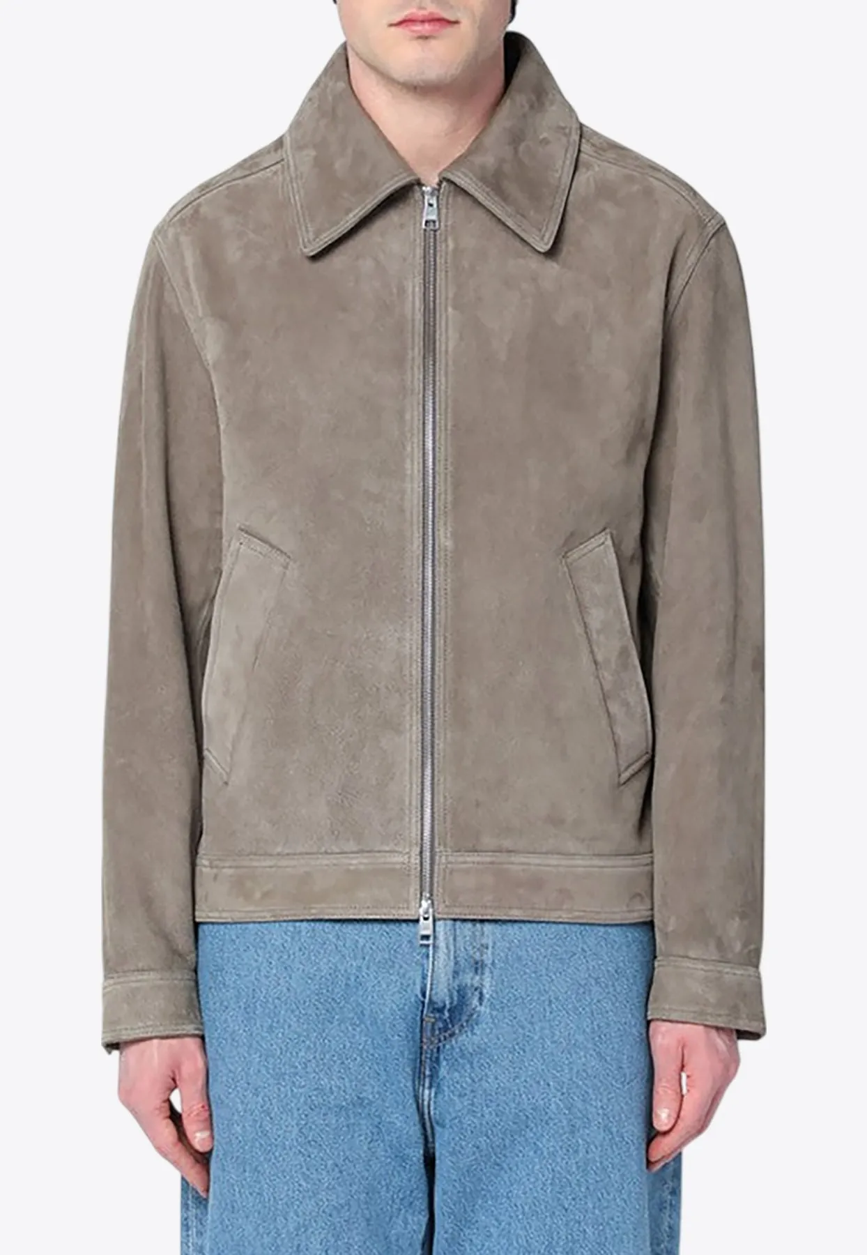 Suede Zip-Up Jacket