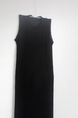 textured dress in black