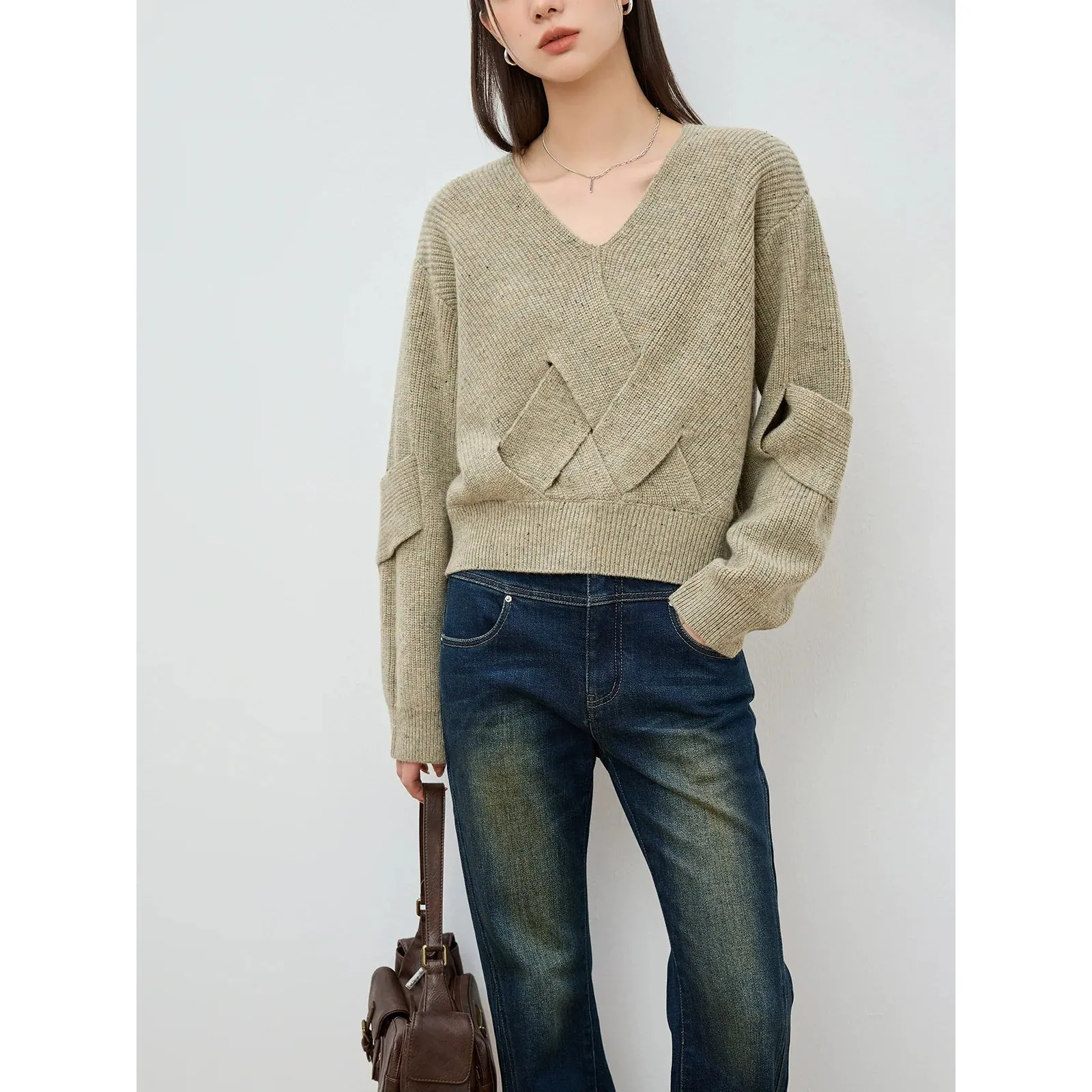 Textured V-Neck Sweater