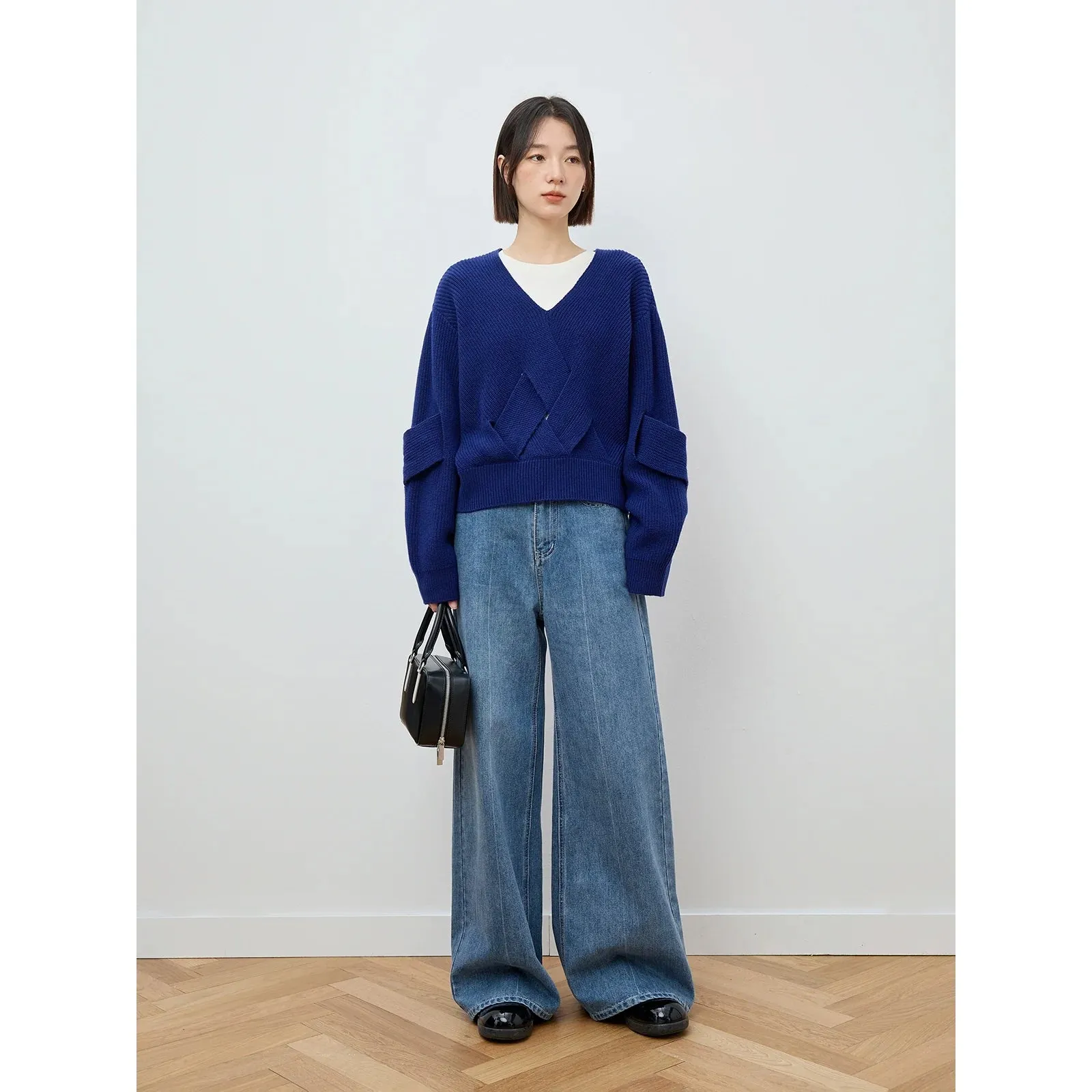 Textured V-Neck Sweater