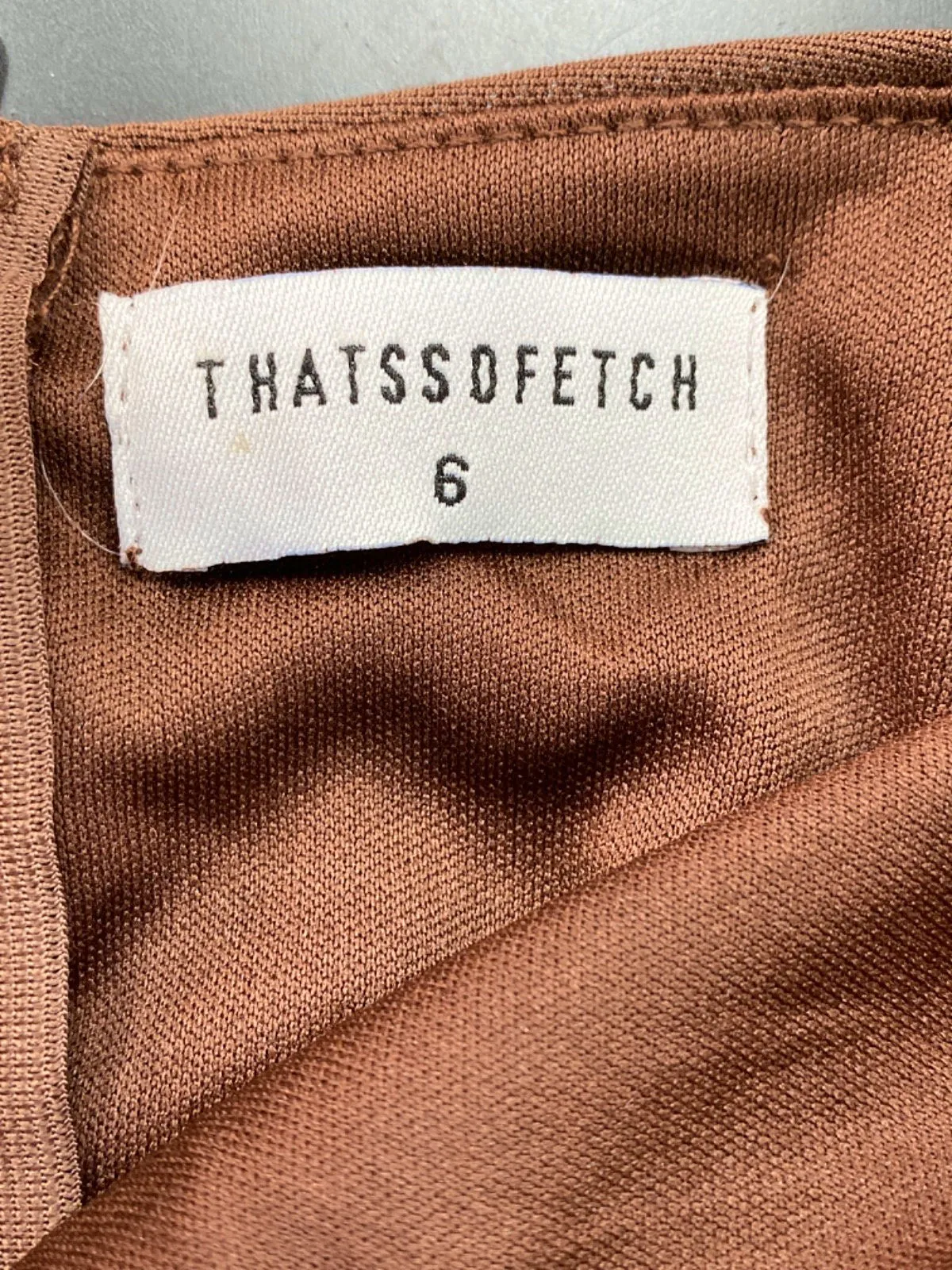 ThatsSoFetch Brown Ruched Mini Dress UK 6