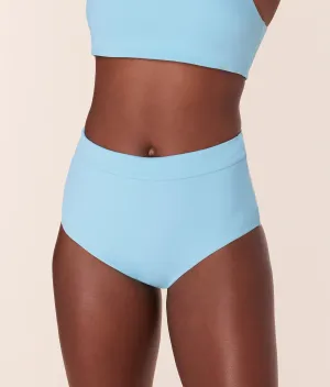 The Wide Band High Waist Bikini Bottom - Eco Nylon - Hydrangea