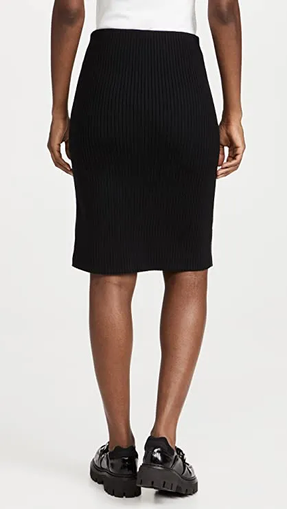 Theory Women's Rib Combo Skirt, Black, S