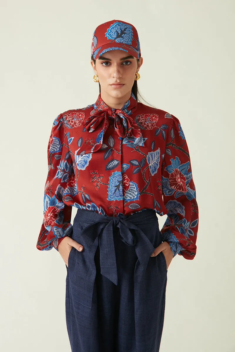 Tinjinl red printed top