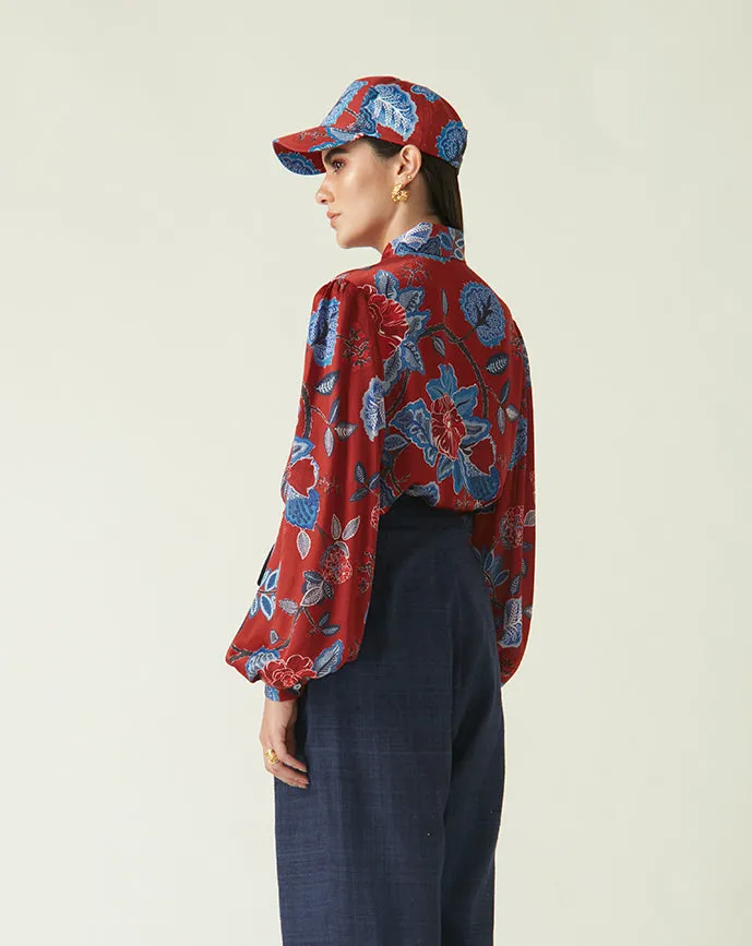 Tinjinl red printed top