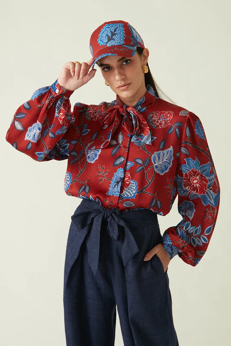 Tinjinl red printed top