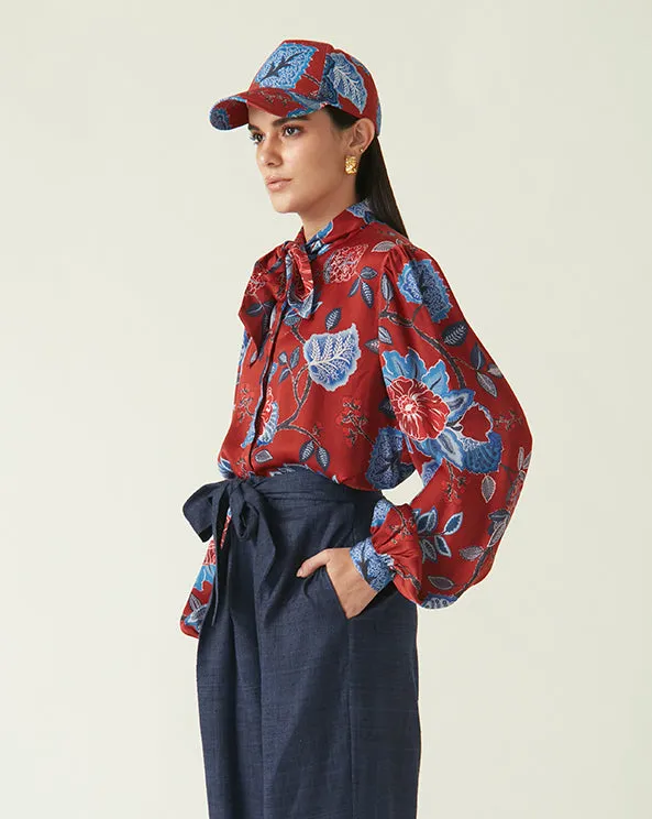 Tinjinl red printed top