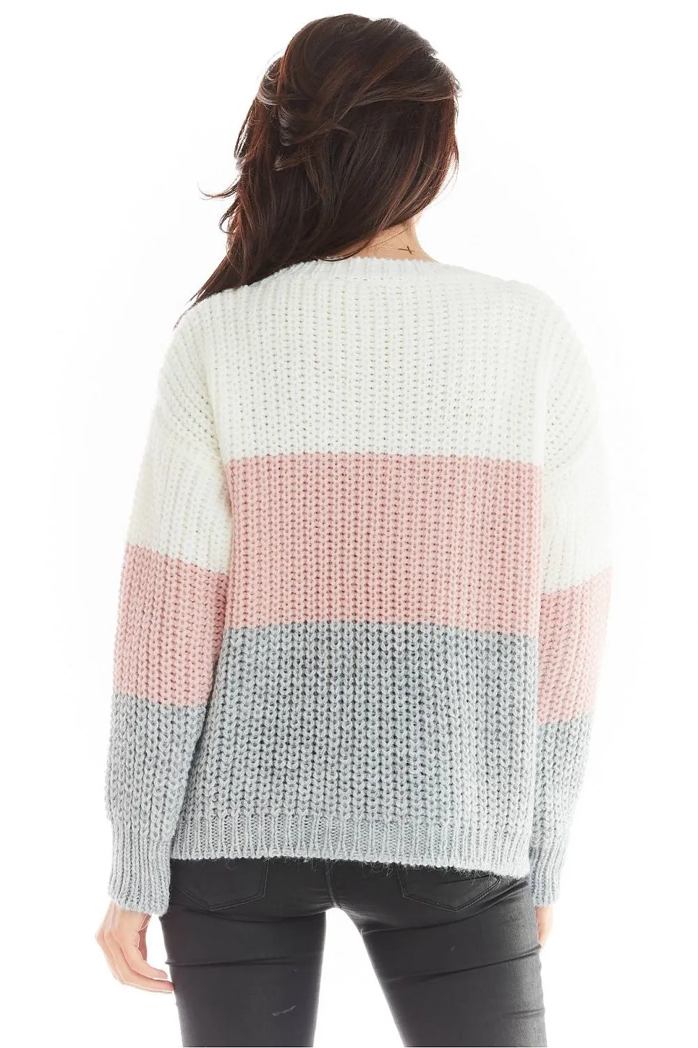Tri-Colour V-Neck Luxe Sweater