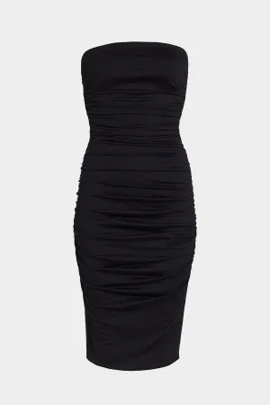Tube Ruched Dress in Black