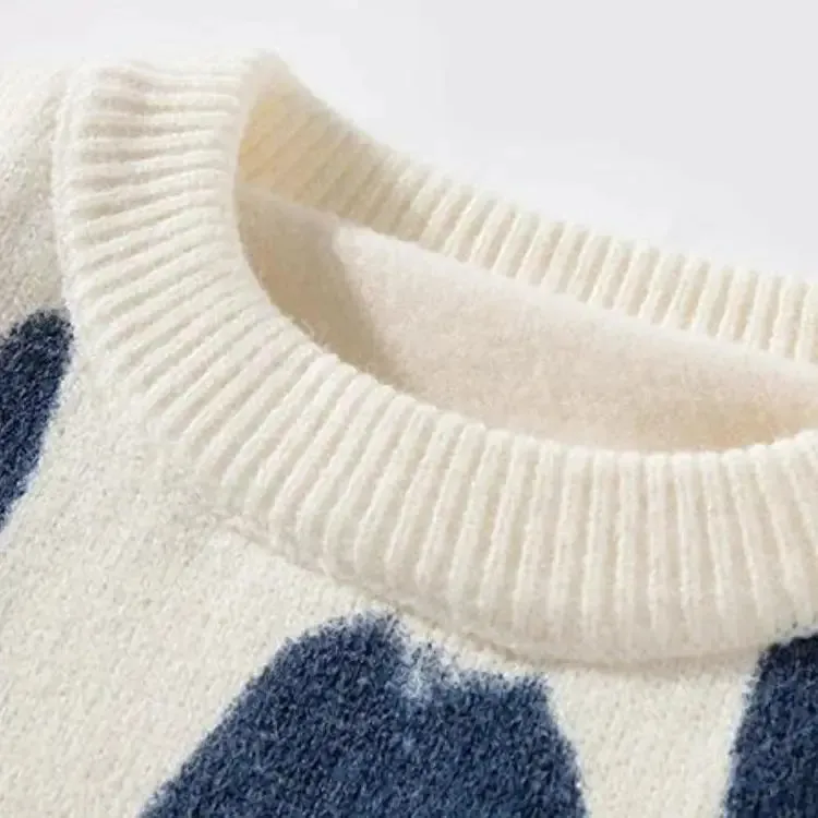 Unisex Soft Touch Knit Sweater with Unique Spray Paint Design
