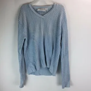 United States Sweaters Womens - Size Large - Light Blue Cable Knit Sweater - V-