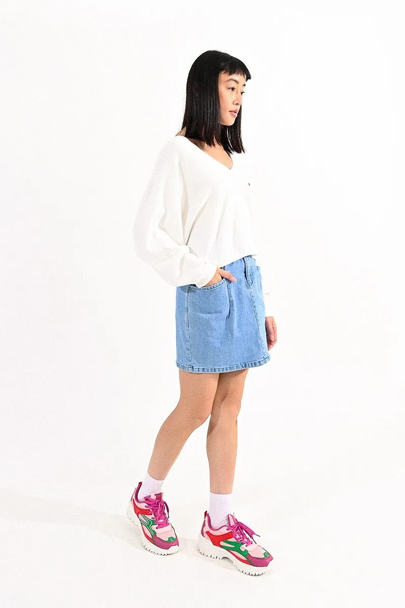 V-NECK CROP SWEATER